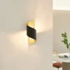 Lindby vegglampe Desirio, svart/gull, 24 cm, metall Clearance