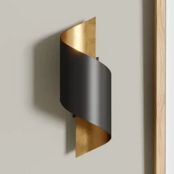 Lindby vegglampe Desirio, svart/gull, 24 cm, metall Clearance