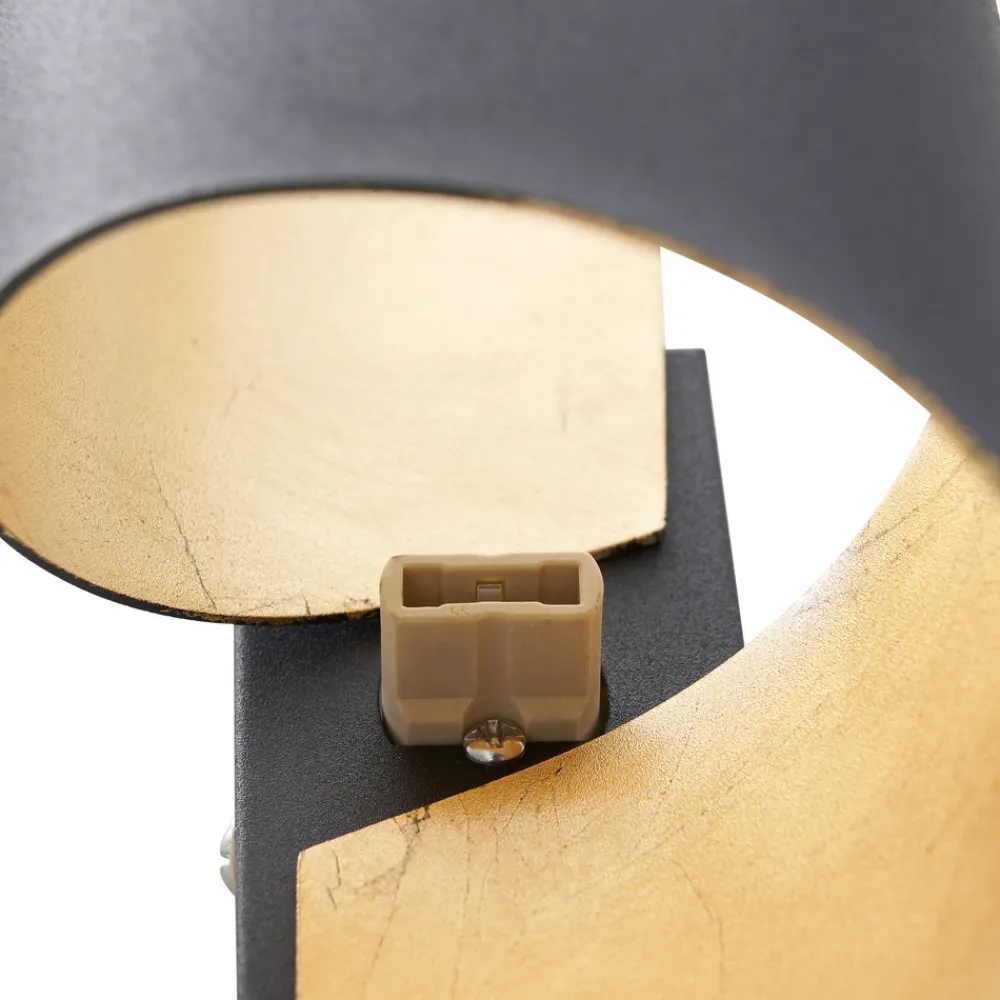 Lindby vegglampe Desirio, svart/gull, 24 cm, metall Clearance