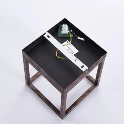 Lindby vegglampe Emin, bredde 18 cm, rustfarget, metall Clearance