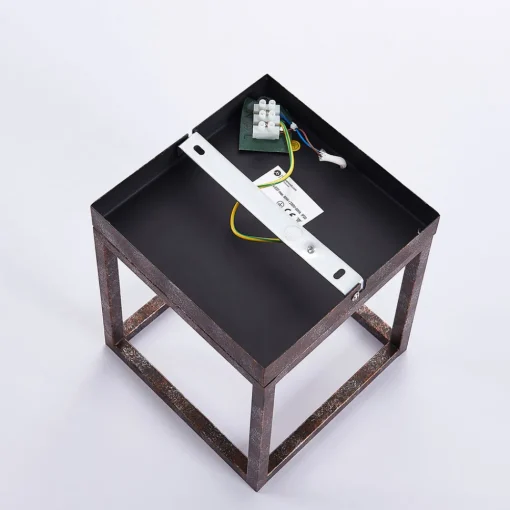Lindby vegglampe Emin, bredde 18 cm, rustfarget, metall Clearance