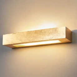 Lindby vegglampe Emina, gull, gips, 36 cm, E14| Design- Og Hotellbelysning