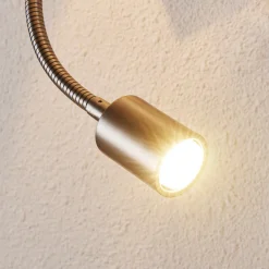 Lindby vegglampe Florens, nikkel, LED-leselampe, 23,5 cm Online
