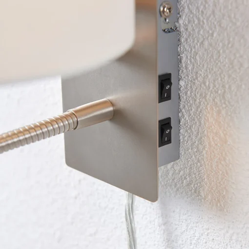 Lindby vegglampe Florens, nikkel, LED-leselampe, 23,5 cm Online