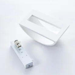 Lindby vegglampe Heiko, opp/ned, gips, hvit, høyde 12 cm Clearance