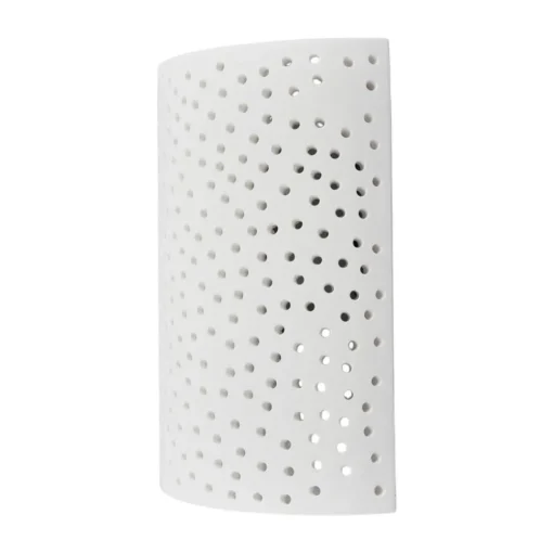 Lindby vegglampe Jiru, høyde 23 cm, hvit, halvsirkelformet, gips Outlet