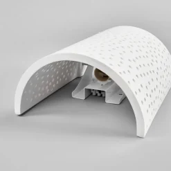 Lindby vegglampe Jiru, høyde 23 cm, hvit, halvsirkelformet, gips Outlet