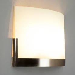 Lindby vegglampe Karla, 35 cm, hvit/nikkel, glass, E27 Online