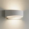 Lindby vegglampe Lucien, hvit, gips, malbar, opp/ned, E14 Outlet