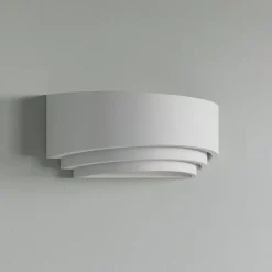 Lindby vegglampe Lucien, hvit, gips, malbar, opp/ned, E14 Outlet