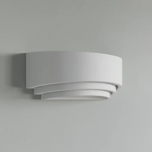 Lindby vegglampe Lucien, hvit, gips, malbar, opp/ned, E14 Outlet