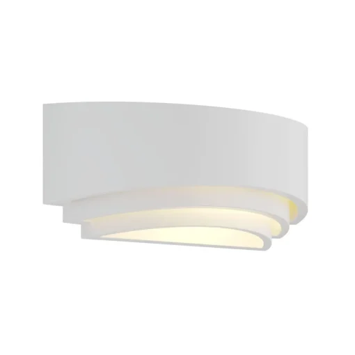 Lindby vegglampe Lucien, hvit, gips, malbar, opp/ned, E14 Outlet