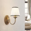Lindby vegglampe Lumiel, krem/messing, tekstil, 27 cm New