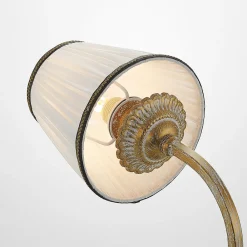 Lindby vegglampe Lumiel, krem/messing, tekstil, 27 cm New