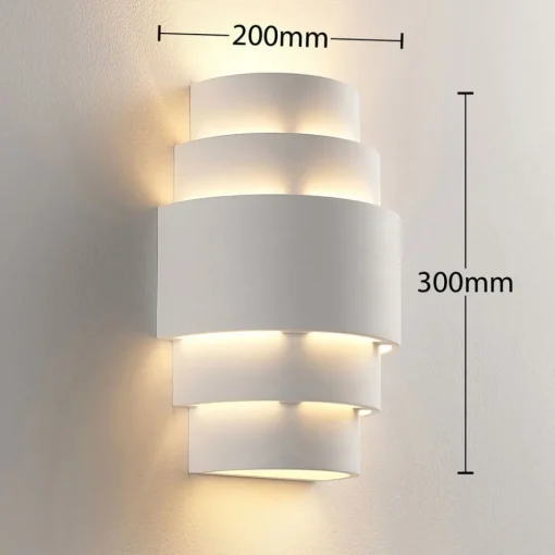 Lindby vegglampe Marit, høyde 30 cm, hvit, gips, E14| Design- Og Hotellbelysning
