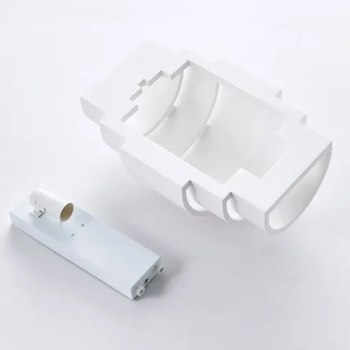 Lindby vegglampe Marit, høyde 30 cm, hvit, gips, E14| Design- Og Hotellbelysning