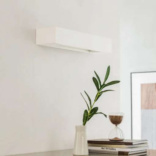 Lindby vegglampe Matteo, hvit, gips, 36 cm, E14, lakkerbar Sale