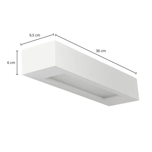 Lindby vegglampe Matteo, hvit, gips, 36 cm, E14, lakkerbar Sale