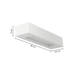 Lindby vegglampe Matteo, hvit, gips, 36 cm, E14, lakkerbar Sale