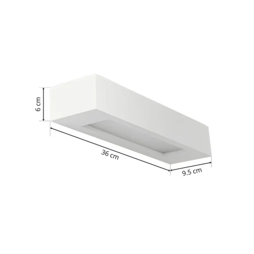 Lindby vegglampe Matteo, hvit, gips, 36 cm, E14, lakkerbar Sale