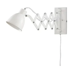 Lindby vegglampe Merle, høyde 22 cm, hvit, uttrekkbar| Vegglamper