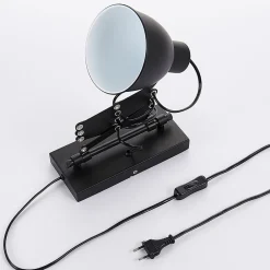Lindby vegglampe Merle, svart, 60 cm, leselampe, uttrekkbar| Vegglamper