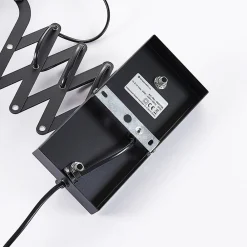 Lindby vegglampe Merle, svart, 60 cm, leselampe, uttrekkbar| Vegglamper