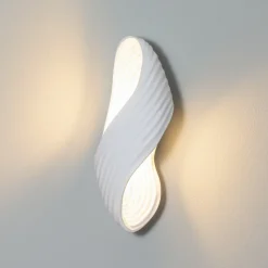 Lindby vegglampe Ornela, hvit, gips, høyde 29,5 cm| Vegglamper