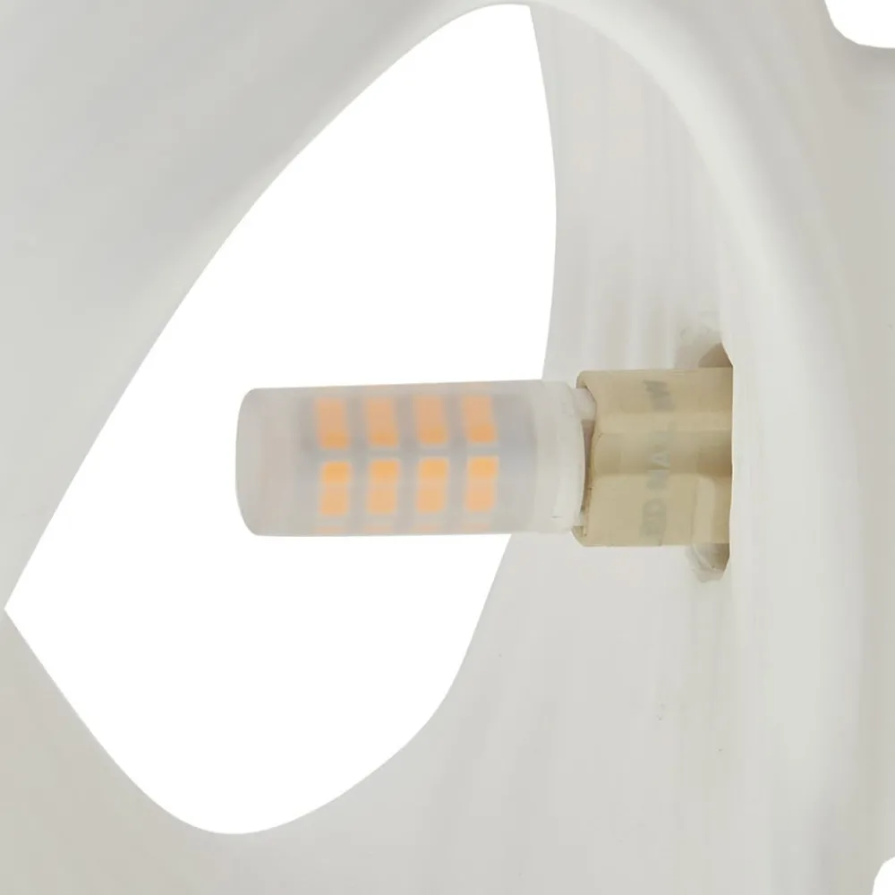 Lindby vegglampe Ornela, hvit, gips, høyde 29,5 cm| Vegglamper