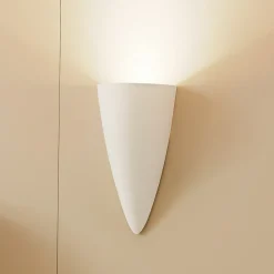 Lindby vegglampe Pascali, høyde 42 cm, hvit, gips Outlet
