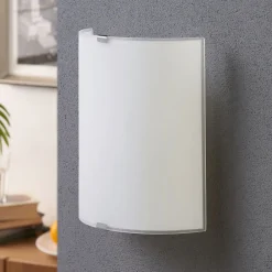 Lindby vegglampe Phil, hvit, glass, høyde 21 cm, sett med 3 stk Online