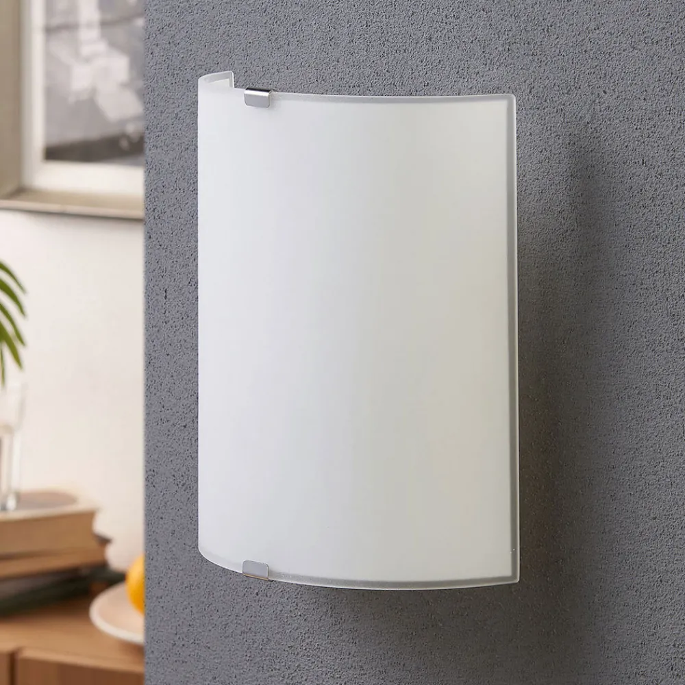 Lindby vegglampe Phil, hvit, glass, høyde 21 cm, sett med 3 stk Online