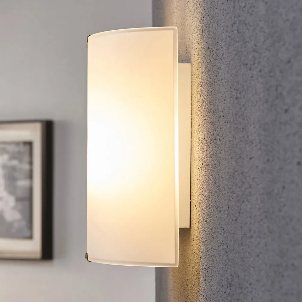 Lindby vegglampe Phil, hvit, glass, høyde 21 cm, sett med 3 stk Online