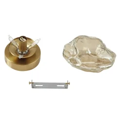 Lindby vegglampe Piatra, rav/messing, glass, Ø 16 cm, G9| Vegglamper