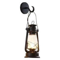 Lindby vegglampe Raisa, rustfarget, metall, lykt, E14| Design- Og Hotellbelysning|Vegglamper