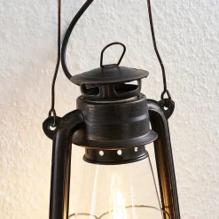 Lindby vegglampe Raisa, rustfarget, metall, lykt, E14| Design- Og Hotellbelysning|Vegglamper