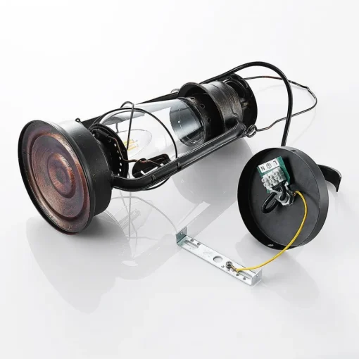 Lindby vegglampe Raisa, rustfarget, metall, lykt, E14| Design- Og Hotellbelysning|Vegglamper