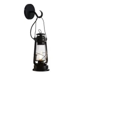 Lindby vegglampe Raisa, rustfarget, metall, lykt, E14| Design- Og Hotellbelysning|Vegglamper