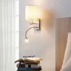 Lindby vegglampe Shajan, sett med 2, 29 cm, E27, LED-leselampe| Vegglamper