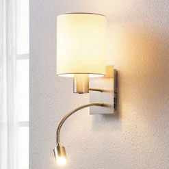 Lindby vegglampe Shajan, sett med 2, 29 cm, E27, LED-leselampe| Vegglamper