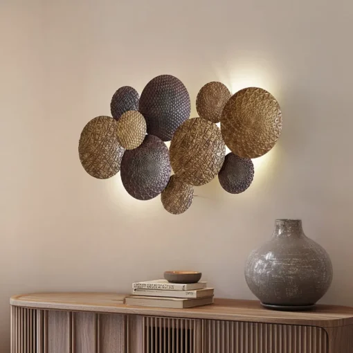 Lindby vegglampe Soraya, gull/kobber, metall, 2 lyskilder, 51 cm| Design- Og Hotellbelysning|Vegglamper