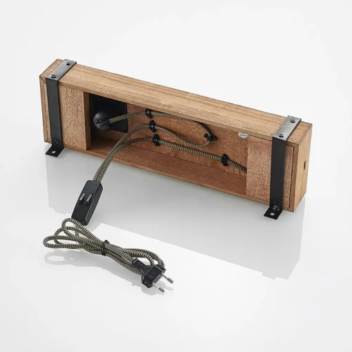 Lindby vegglampe Sverina, 40 cm, tre, støpsel, E27 Online