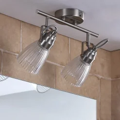 Lindby vegglampe til bad Kara, 31 cm, 2 lyskilder, glass, IP44, G9| Design- Og Hotellbelysning|Spotter I Tak
