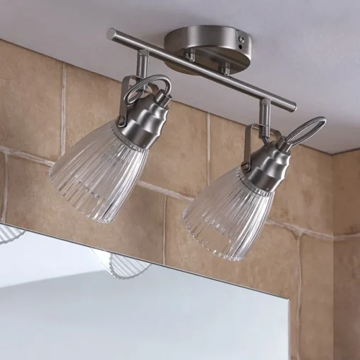 Lindby vegglampe til bad Kara, 31 cm, 2 lyskilder, glass, IP44, G9| Design- Og Hotellbelysning|Spotter I Tak