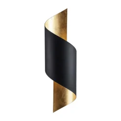 Lindby vegglampe Vanni, svart/gull, metall, høyde 57 cm| Design- Og Hotellbelysning|Vegglamper