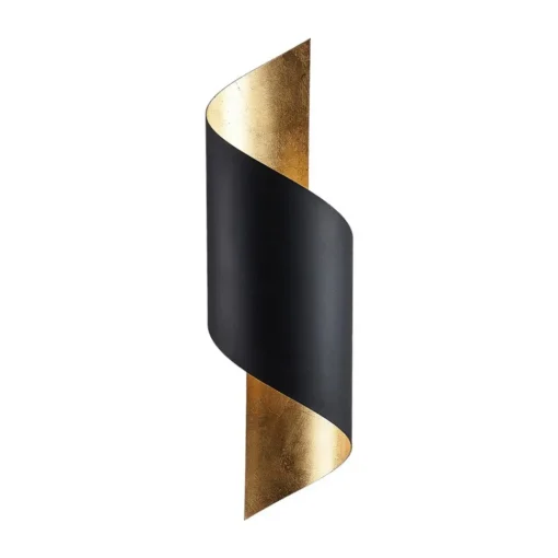 Lindby vegglampe Vanni, svart/gull, metall, høyde 57 cm| Design- Og Hotellbelysning|Vegglamper