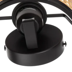 Lindby vegglampe Yaelle, 20 cm høy, rotting, svart, E27 Hot