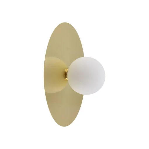 Lindby vegglampe Zain, gull/hvit, glass, Ø 33 cm, G9 Outlet