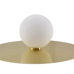 Lindby vegglampe Zain, gull/hvit, glass, Ø 33 cm, G9 Outlet