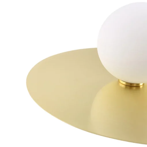 Lindby vegglampe Zain, gull/hvit, glass, Ø 33 cm, G9 Outlet